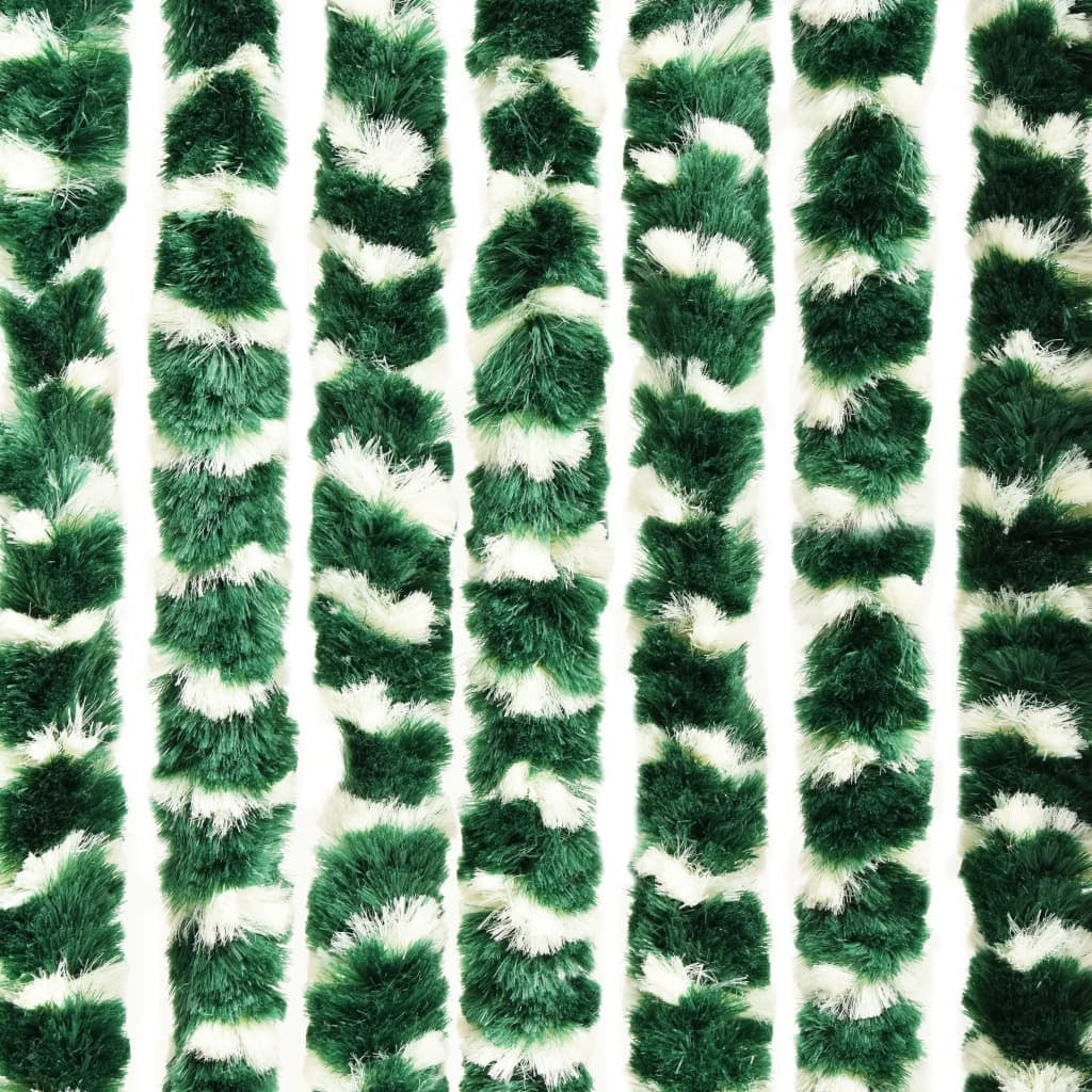 Insect Curtain Green and White 100x220 cm Chenille