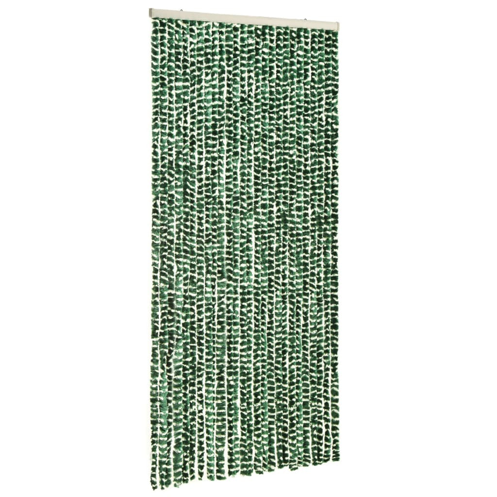 Insect Curtain Green and White 100x220 cm Chenille