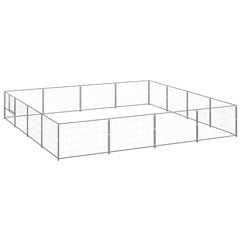 Dog Kennel Silver 16 m Steel