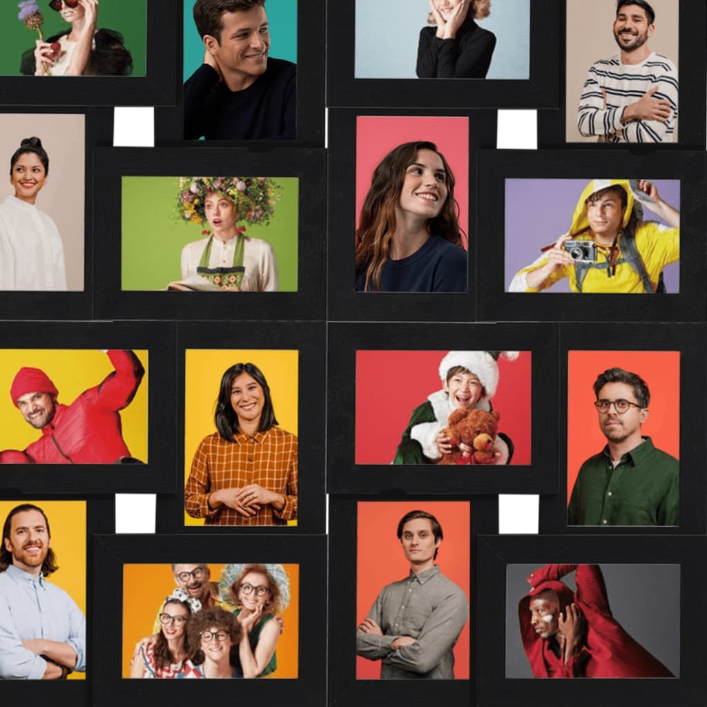 Collage Photo Frame for 24x(13x18 cm) Picture Black MDF