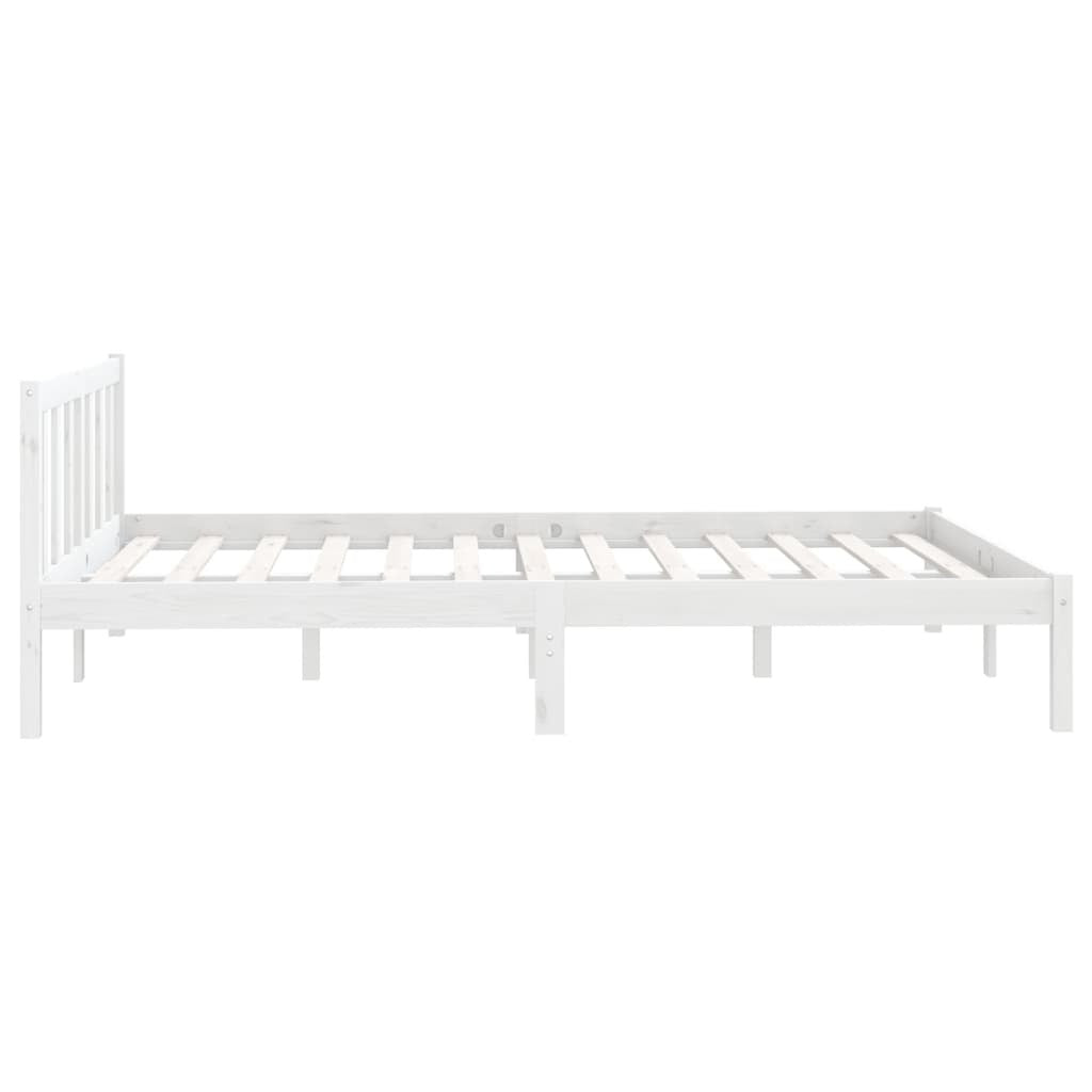Bed Frame White Solid Pinewood 140x200 cm
