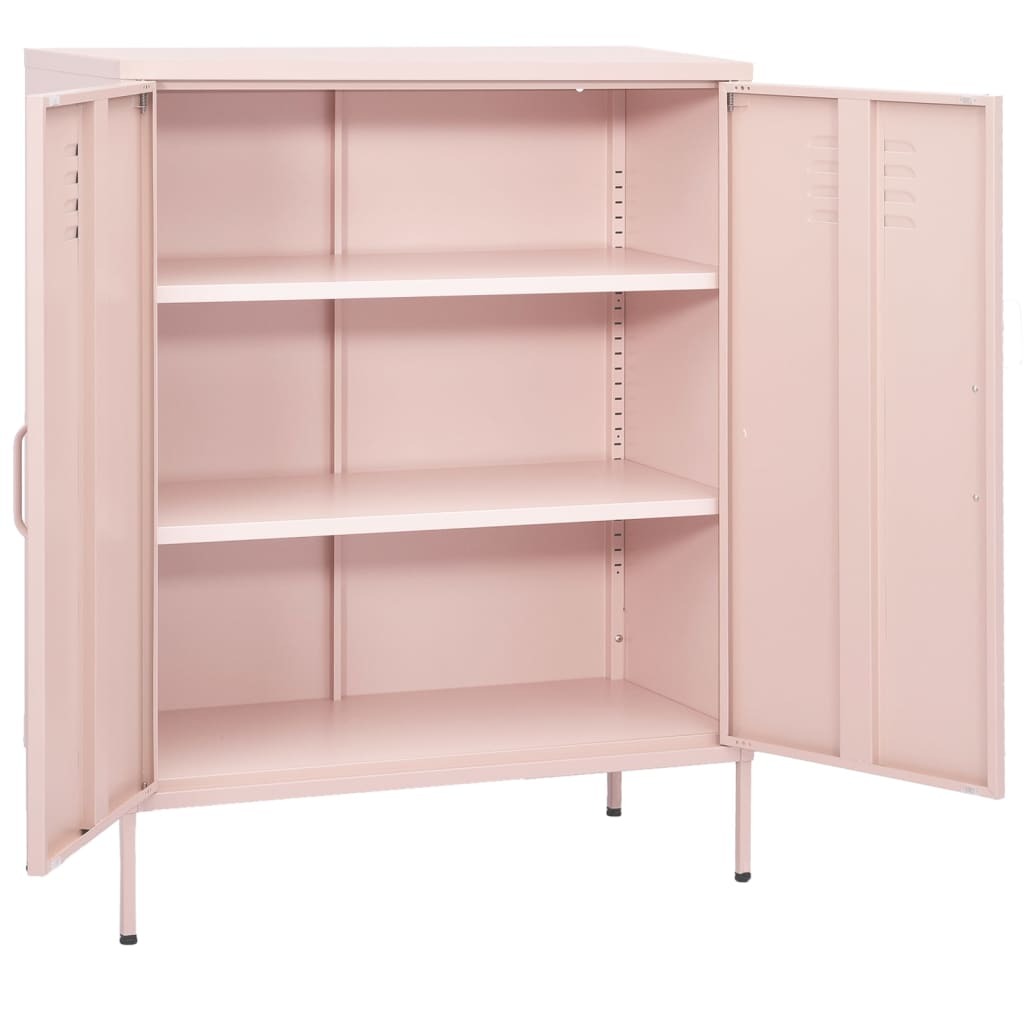 Storage Cabinet Pink 80x35x101.5 cm Steel