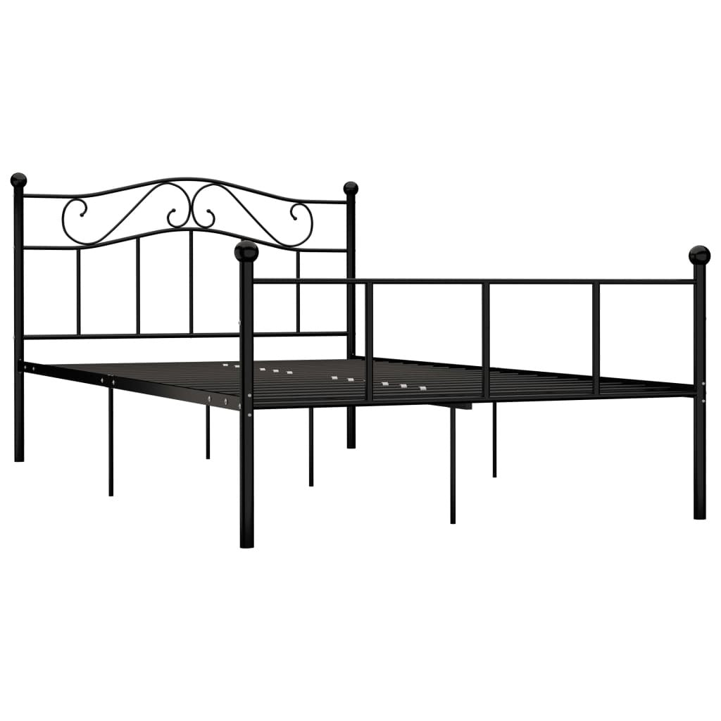 Bed Frame Black Metal 120x200 cm