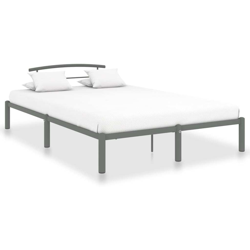 Bed Frame Grey Metal 120x200 cm