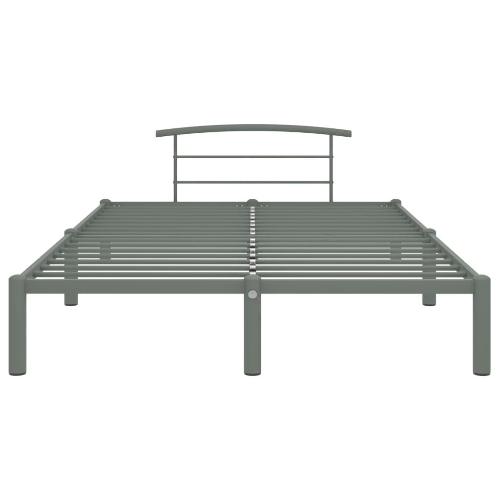 Bed Frame Grey Metal 120x200 cm