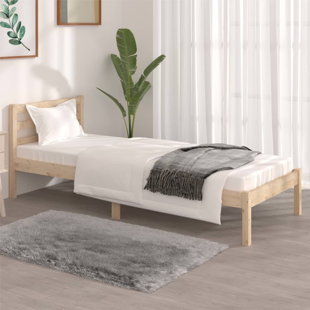 Bed Frame Solid Wood Pine 75x190 cm Small Single