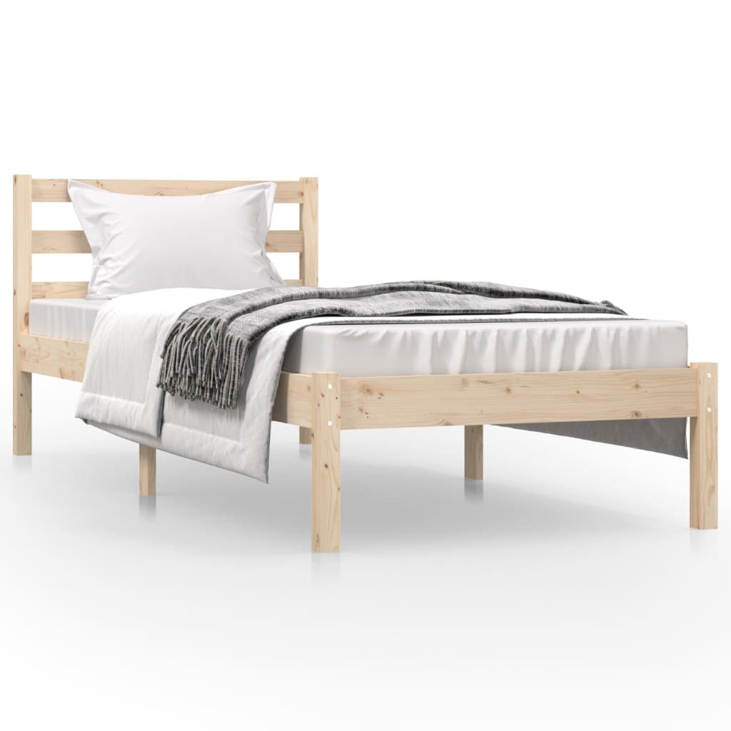 Bed Frame Solid Wood Pine 75x190 cm Small Single