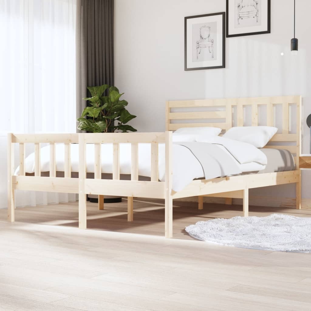Bed Frame Solid Wood 150x200 cm King Size