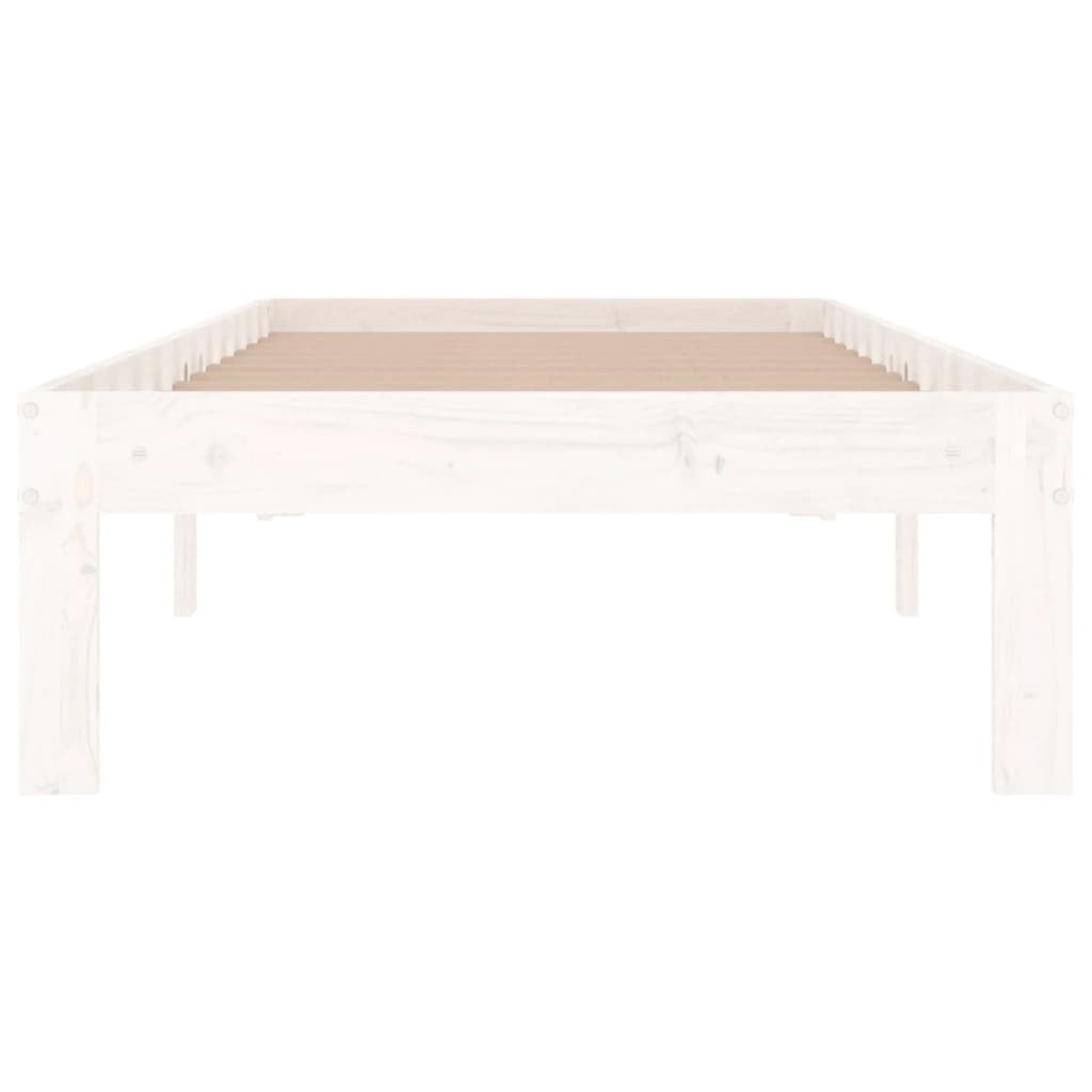 Bed Frame White Solid Wood 75x190 cm 2FT6 Small Single
