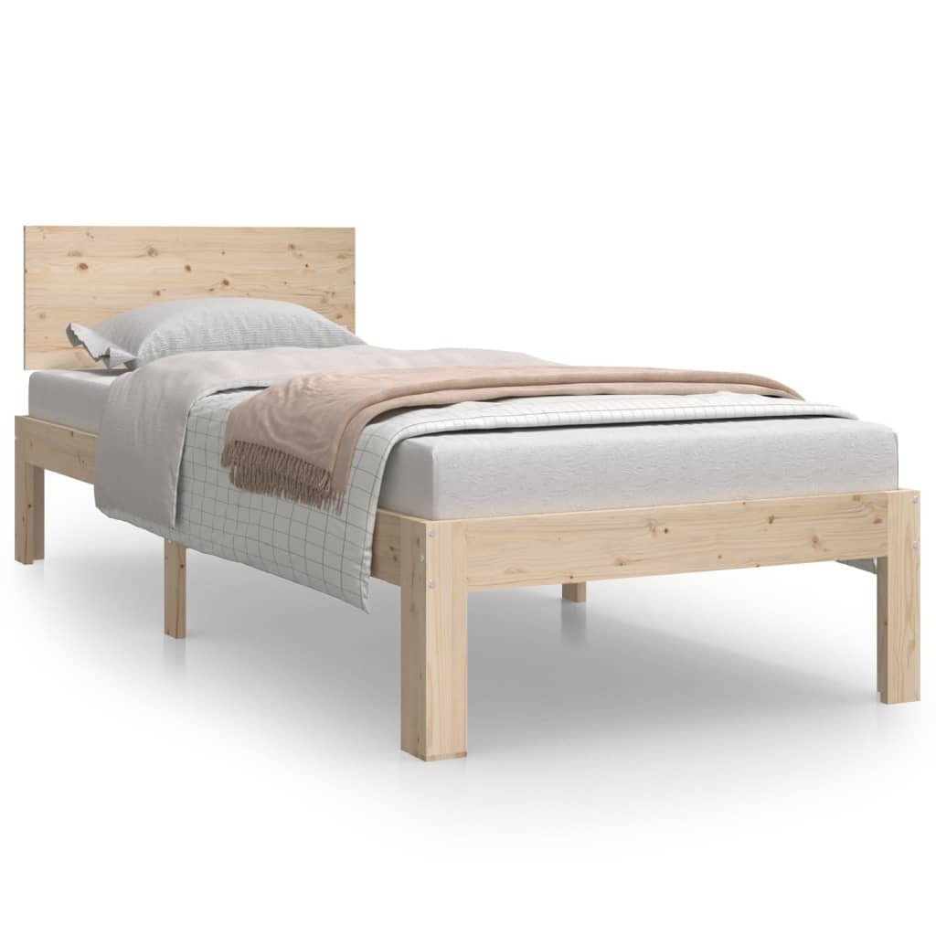 Bed Frame Solid Wood 75x190 cm 2FT6 Small Single