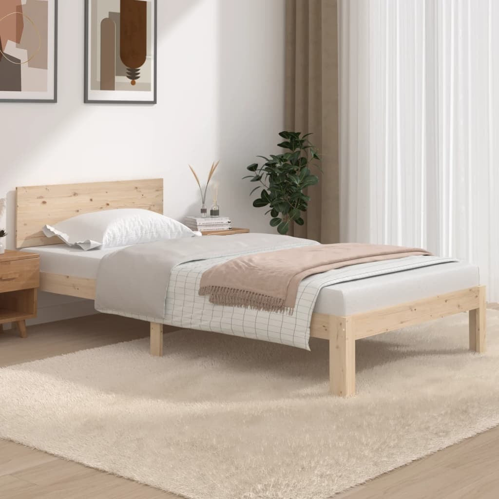 Bed Frame Solid Wood Pine 100x200 cm