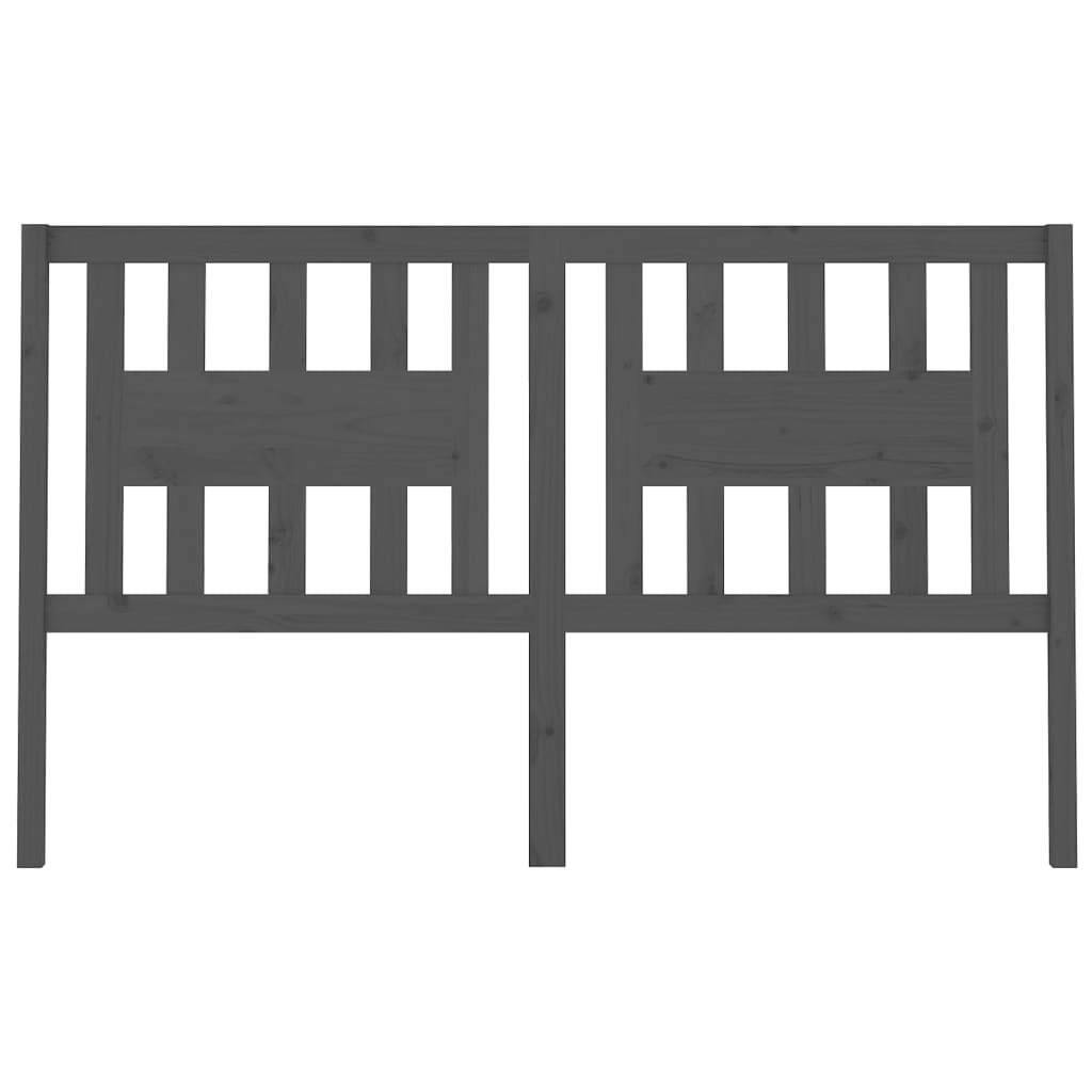 Headboard Grey 141x4x100 cm Solid Wood Pine