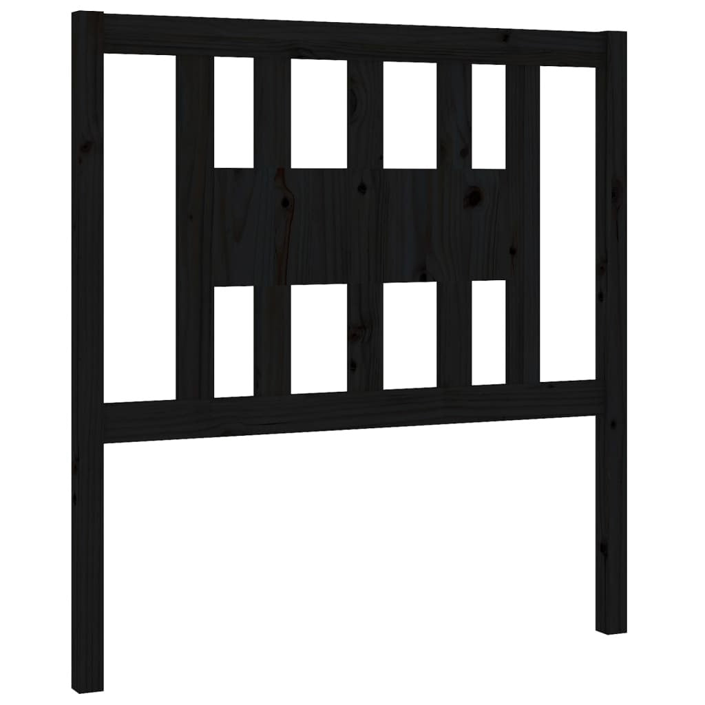 Headboard Black 81x4x100 cm Solid Wood Pine