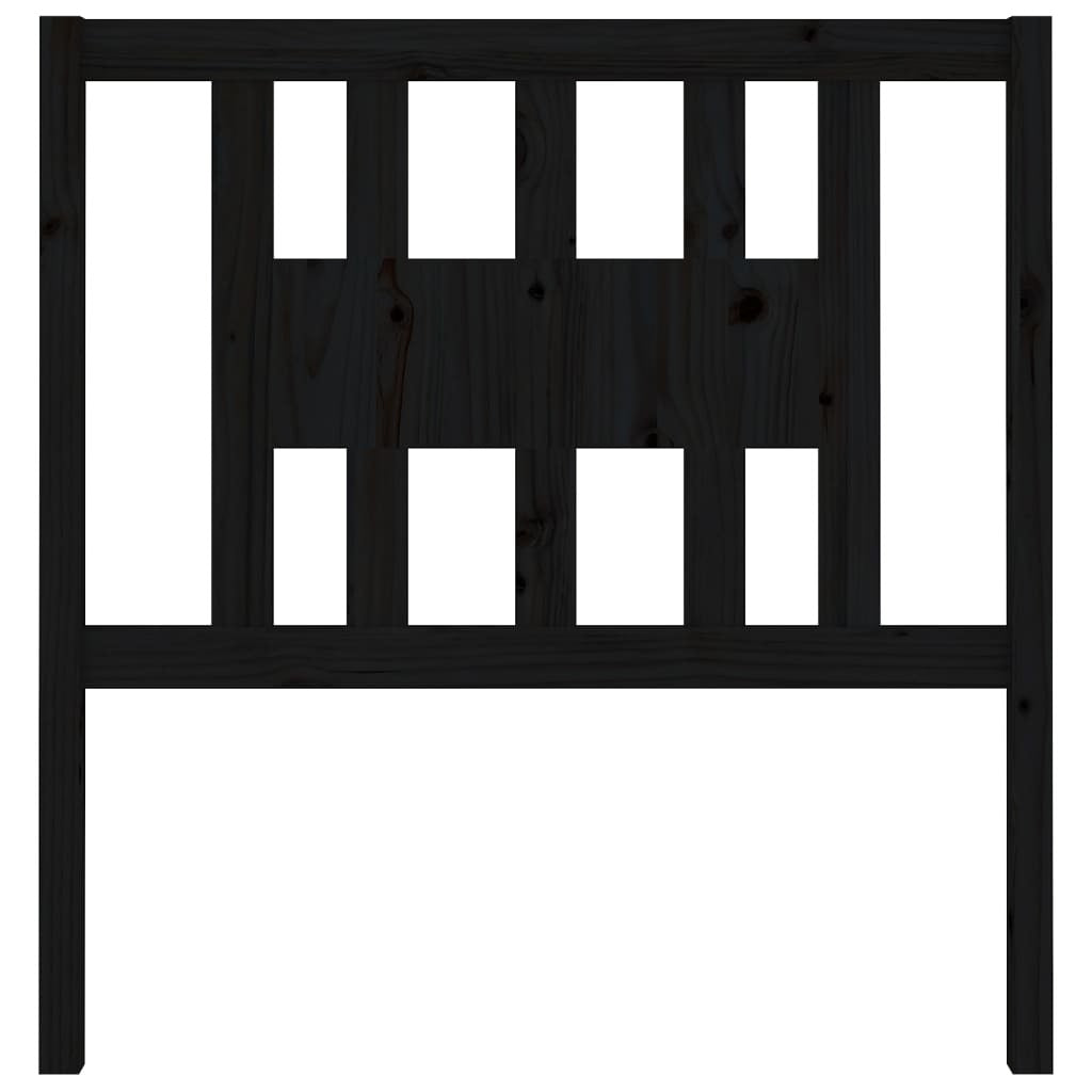 Headboard Black 81x4x100 cm Solid Wood Pine