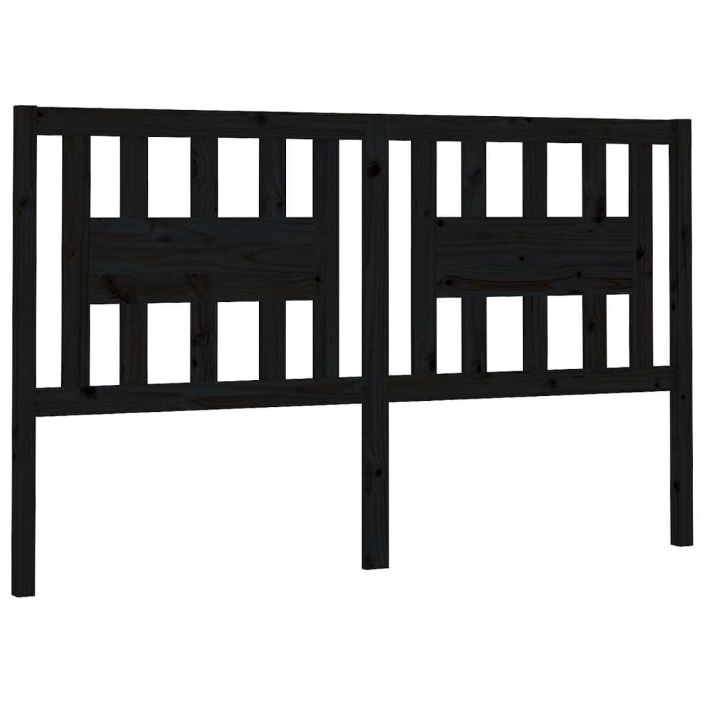 Headboard Black 166x4x100 cm Solid Wood Pine
