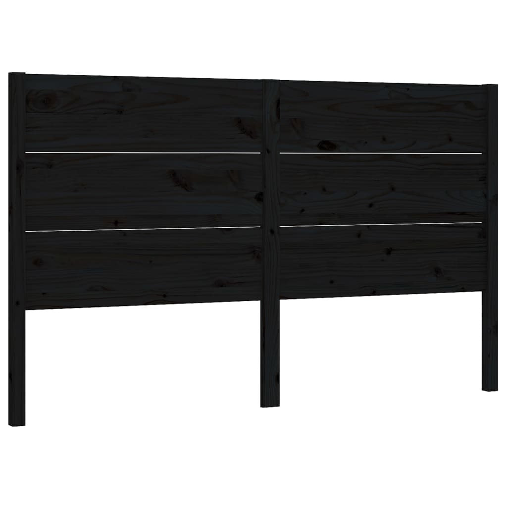 Headboard Black 126x4x100 cm Solid Wood Pine
