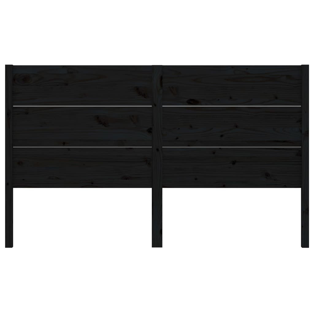 Headboard Black 126x4x100 cm Solid Wood Pine