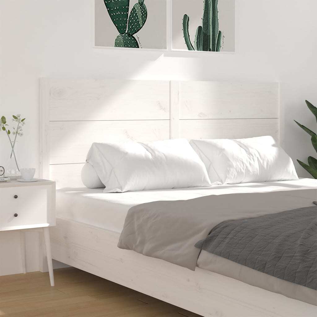 Headboard White 146x4x100 cm Solid Wood Pine