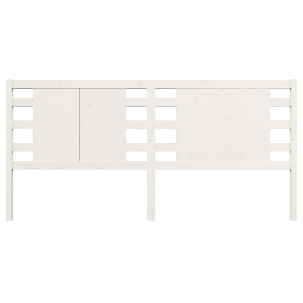 Headboard White 126x4x100 cm Solid Wood Pine