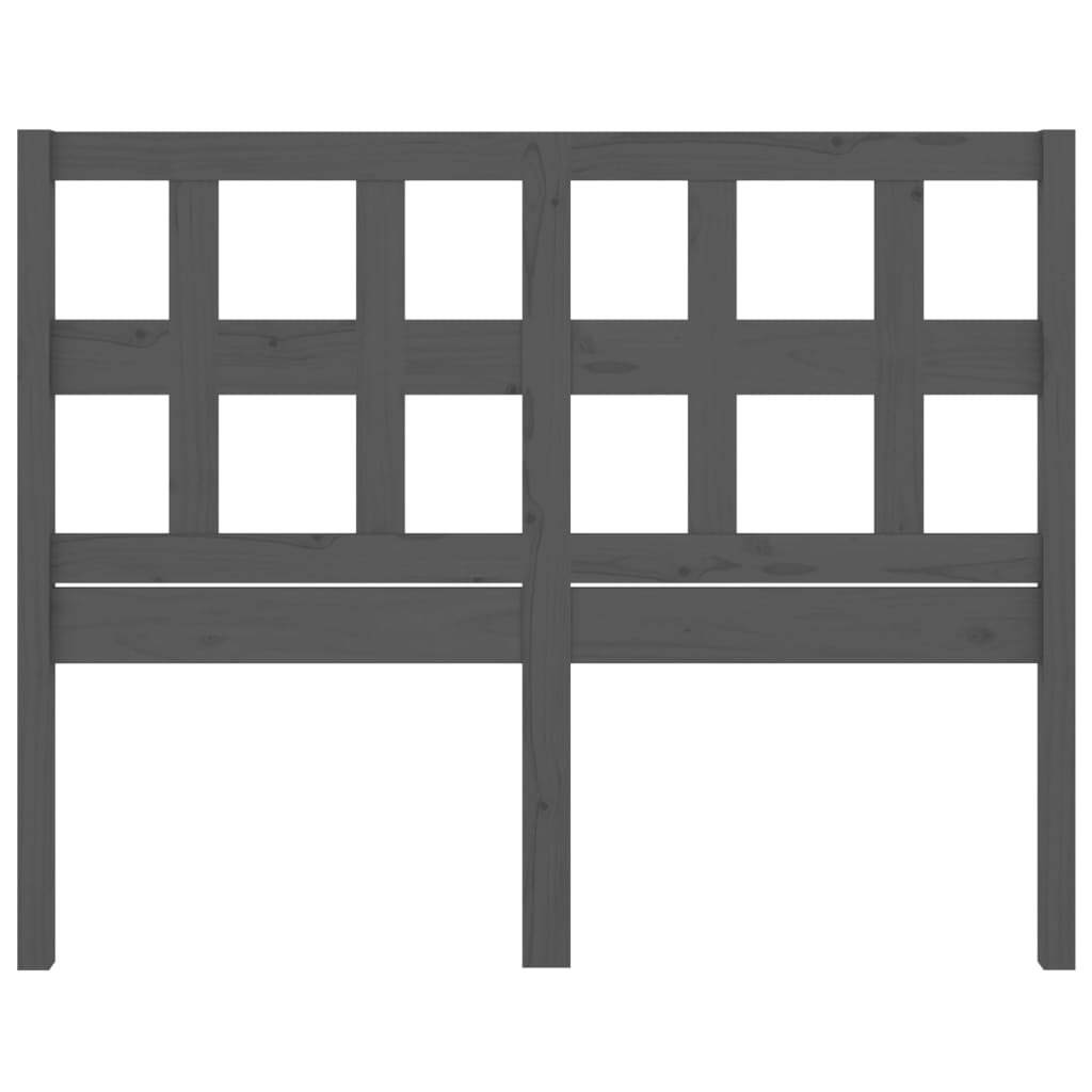 Bed Headboard Grey 185.5x4x100 cm Solid Wood Pine