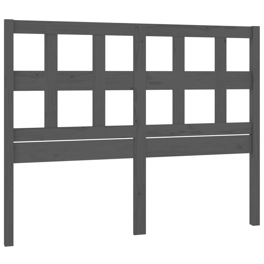 Bed Headboard Grey 155.5x4x100 cm Solid Wood Pine