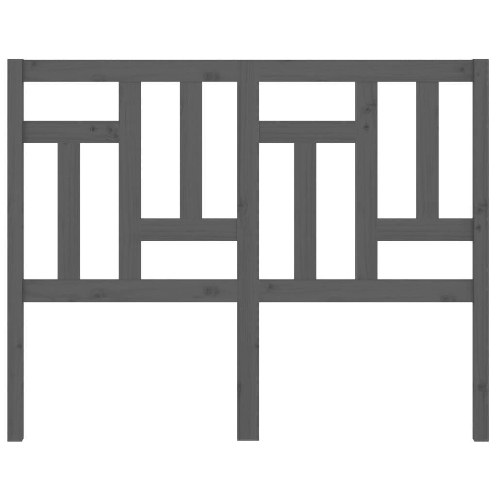 Bed Headboard Grey 205.5x4x100 cm Solid Wood Pine