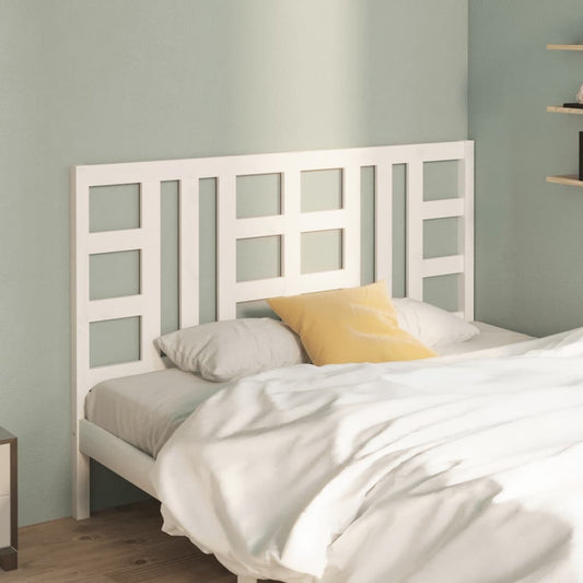 Bed Headboard White 126x4x100 cm Solid Wood Pine