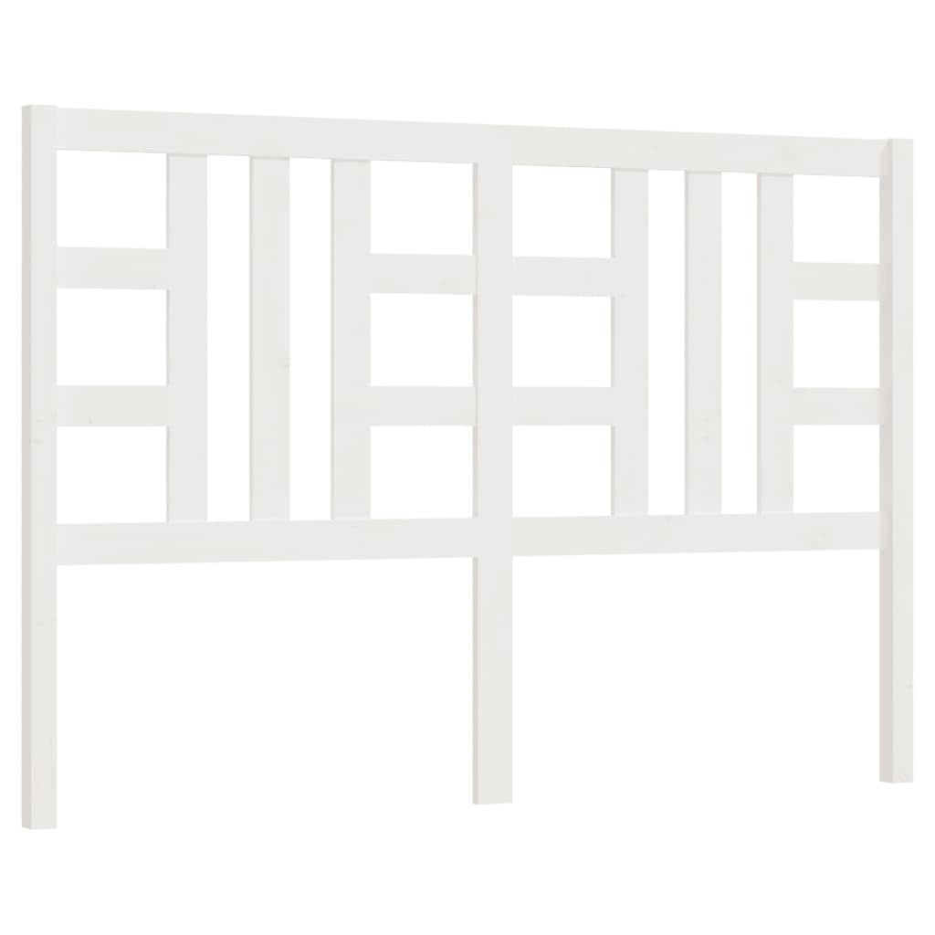 Bed Headboard White 126x4x100 cm Solid Wood Pine