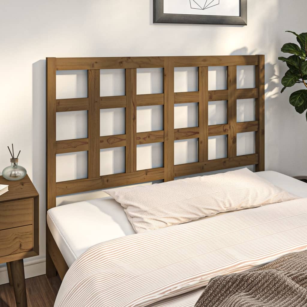Bed Headboard Honey Brown 125.5x4x100 cm Solid Wood Pine