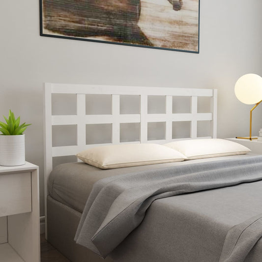 Bed Headboard White 145.5x4x100 cm Solid Wood Pine