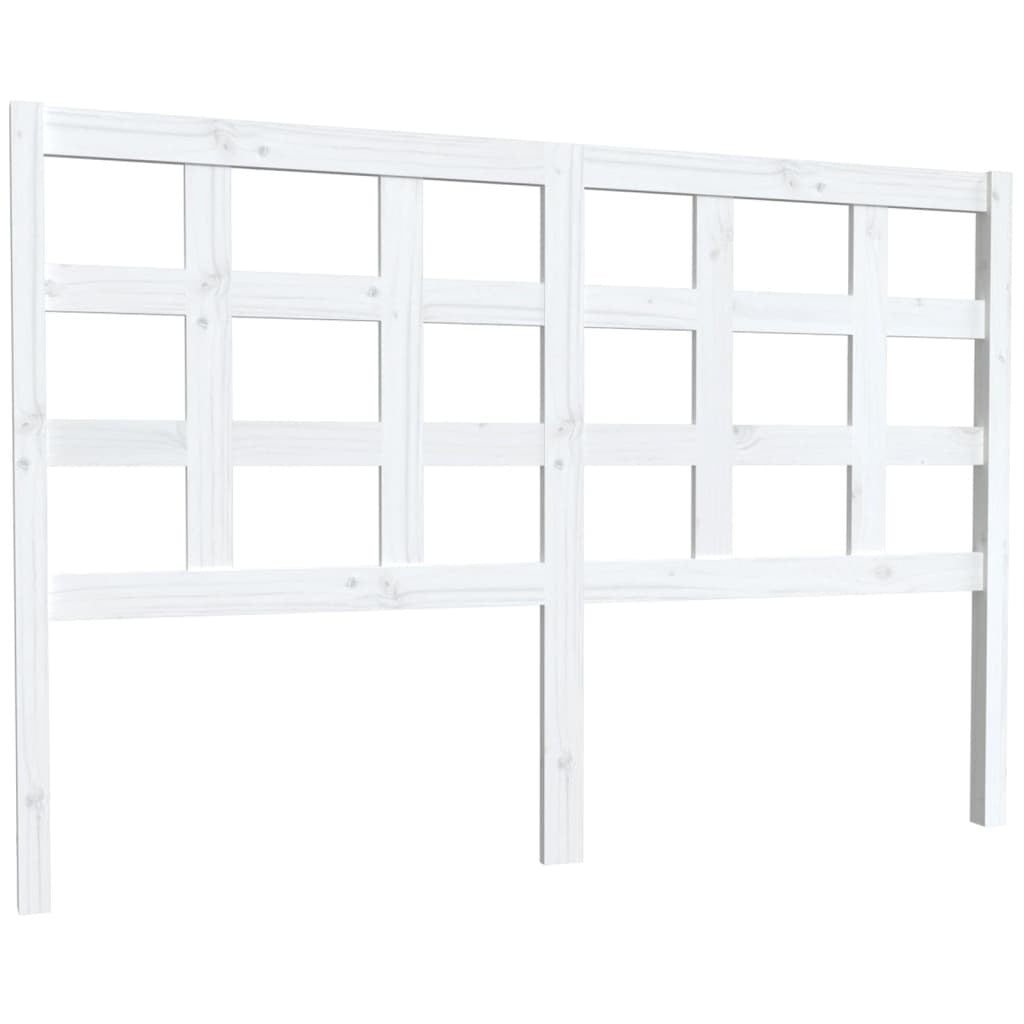 Bed Headboard White 145.5x4x100 cm Solid Wood Pine