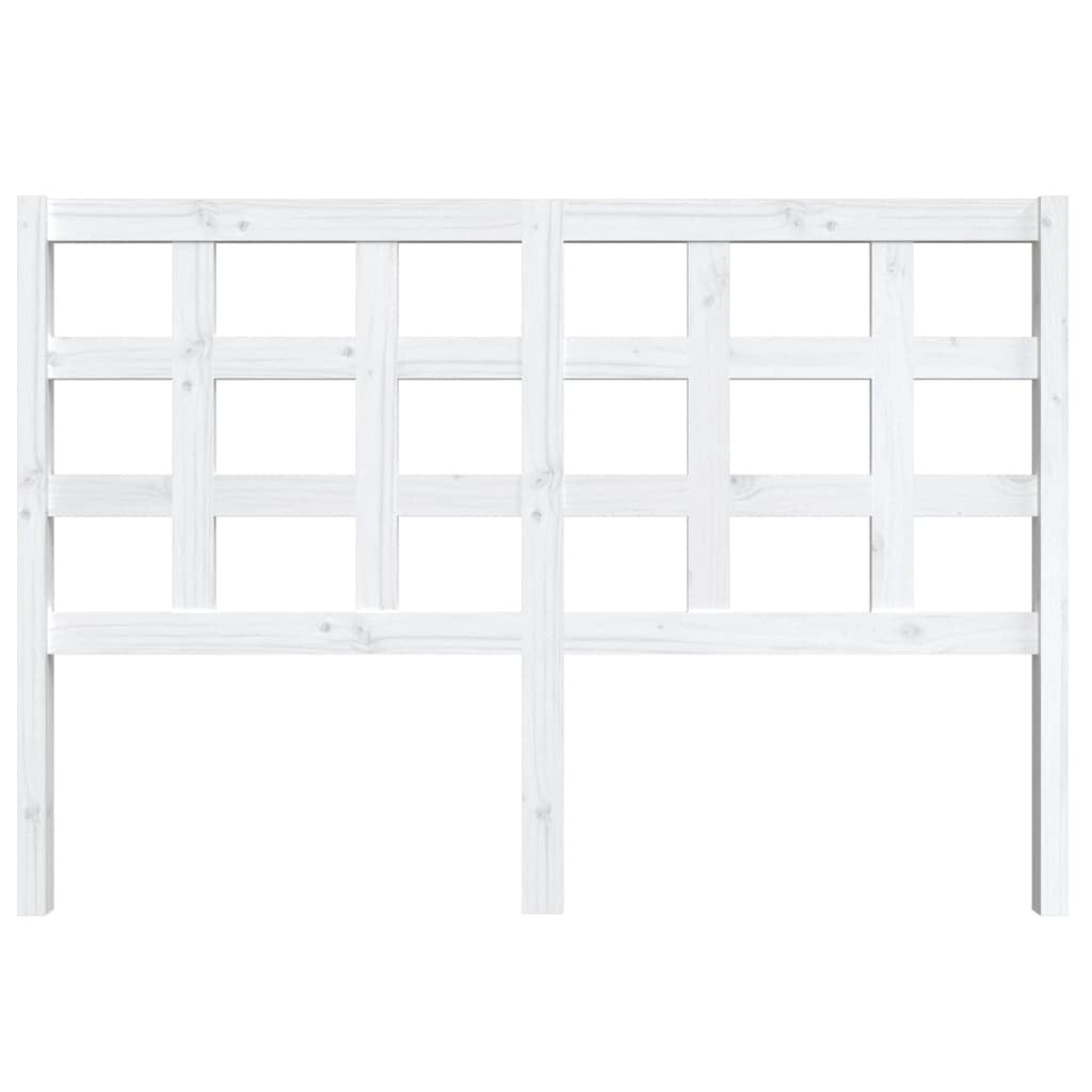 Bed Headboard White 145.5x4x100 cm Solid Wood Pine