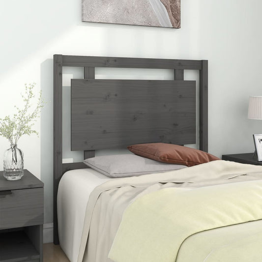 Bed Headboard Grey 95.5x4x100 cm Solid Pine Wood