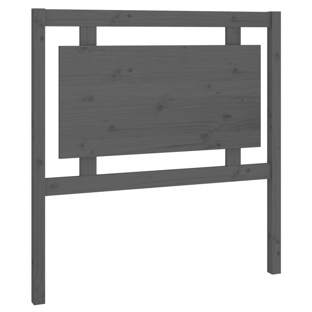 Bed Headboard Grey 95.5x4x100 cm Solid Pine Wood