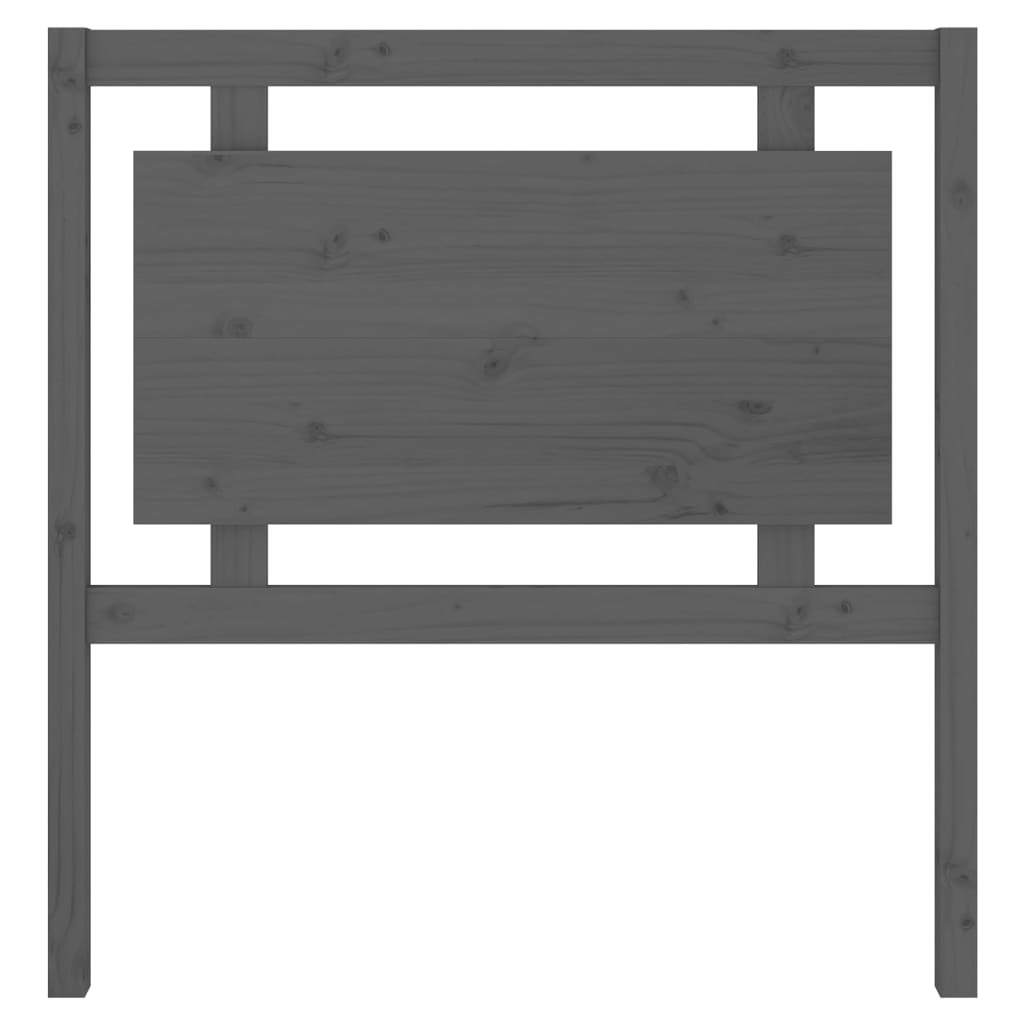 Bed Headboard Grey 95.5x4x100 cm Solid Pine Wood