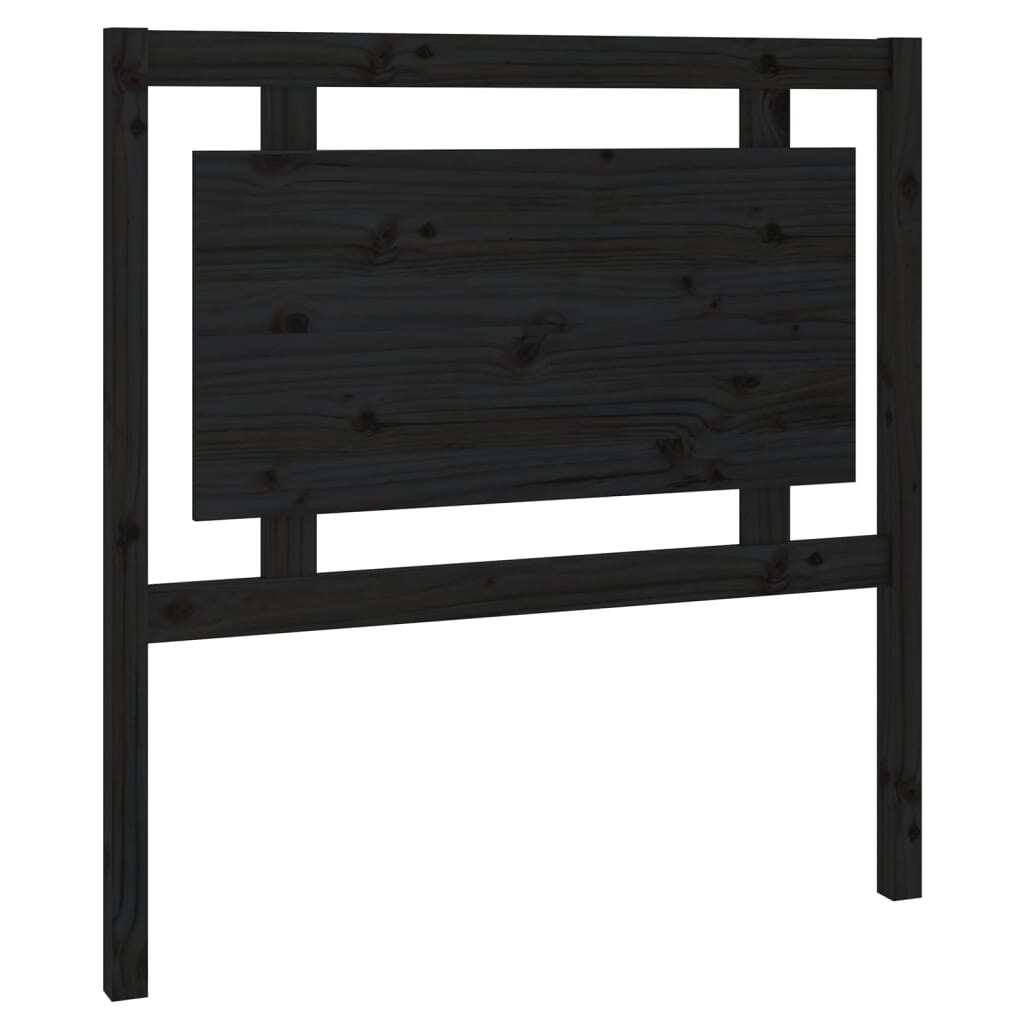 Bed Headboard Black 95.5x4x100 cm Solid Pine Wood