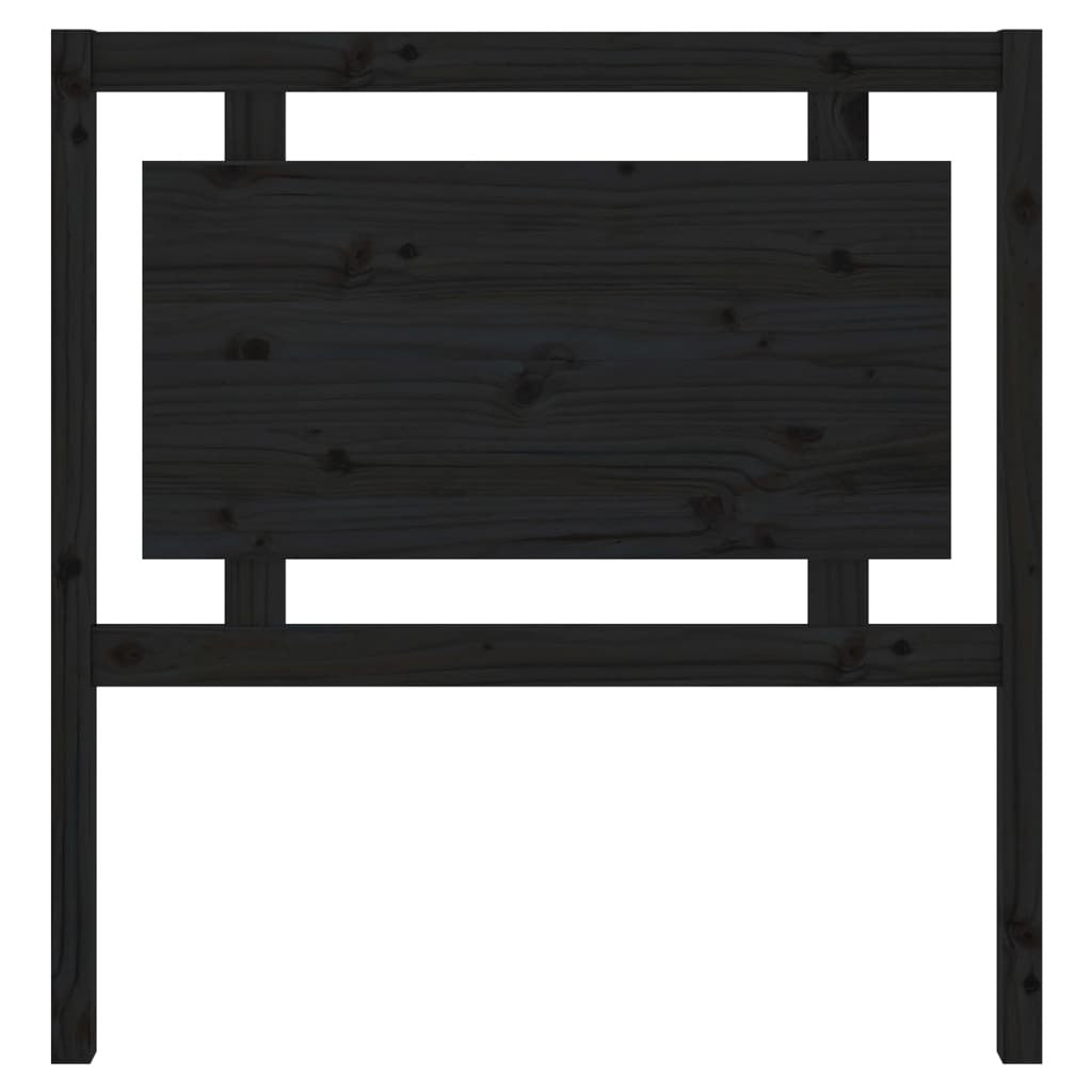 Bed Headboard Black 95.5x4x100 cm Solid Pine Wood