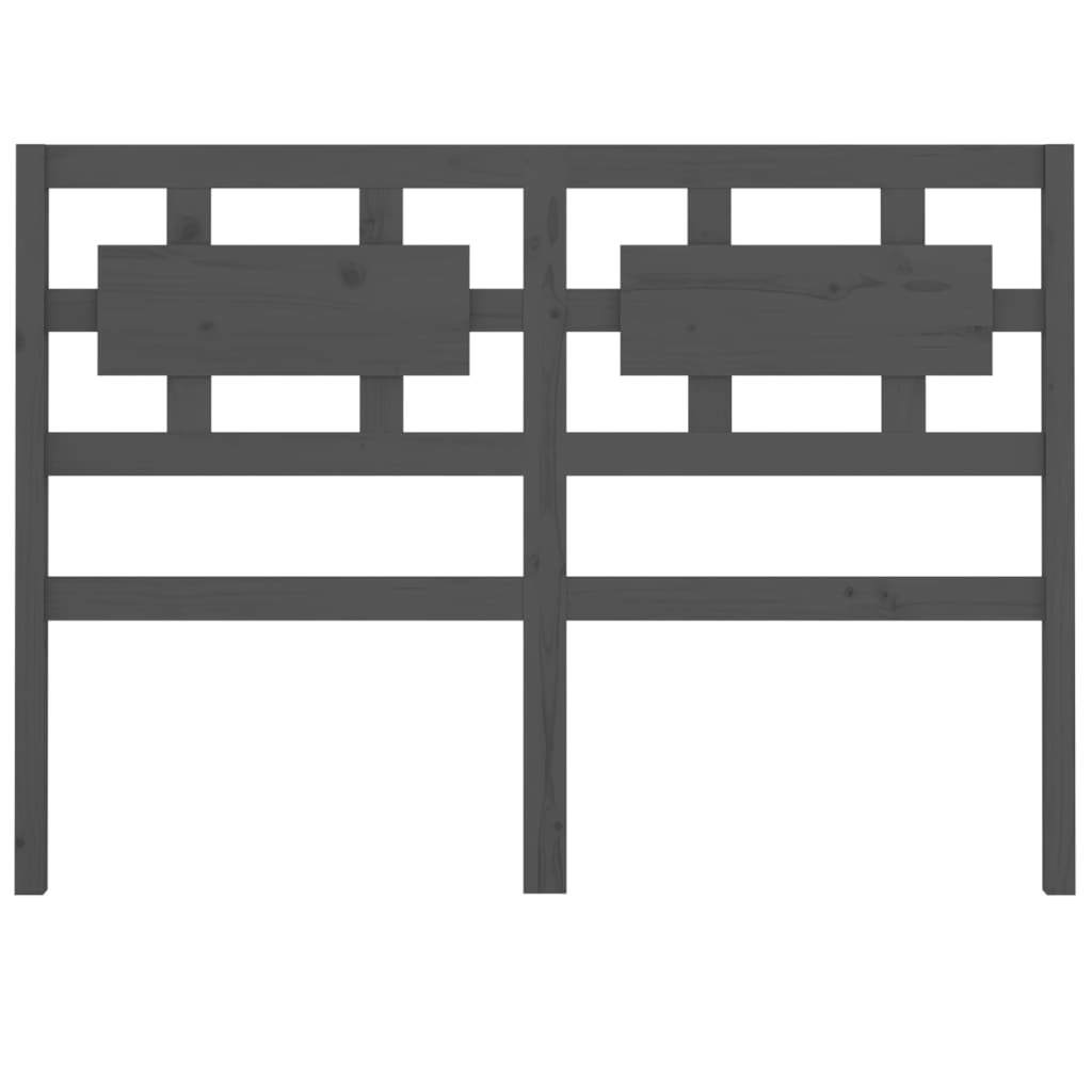 Bed Headboard Grey 205.5x4x100 cm Solid Wood Pine