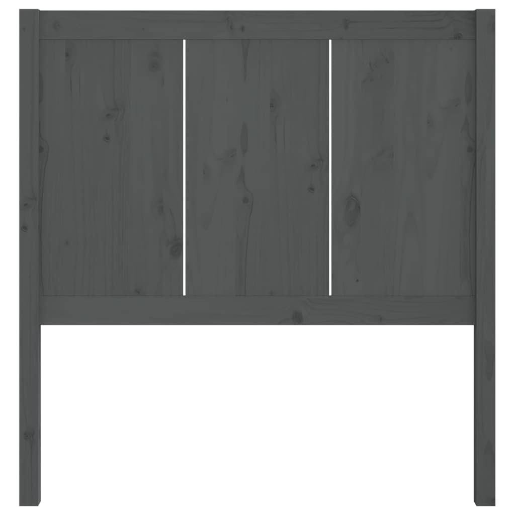 Bed Headboard Grey 80.5x4x100 cm Solid Pine Wood