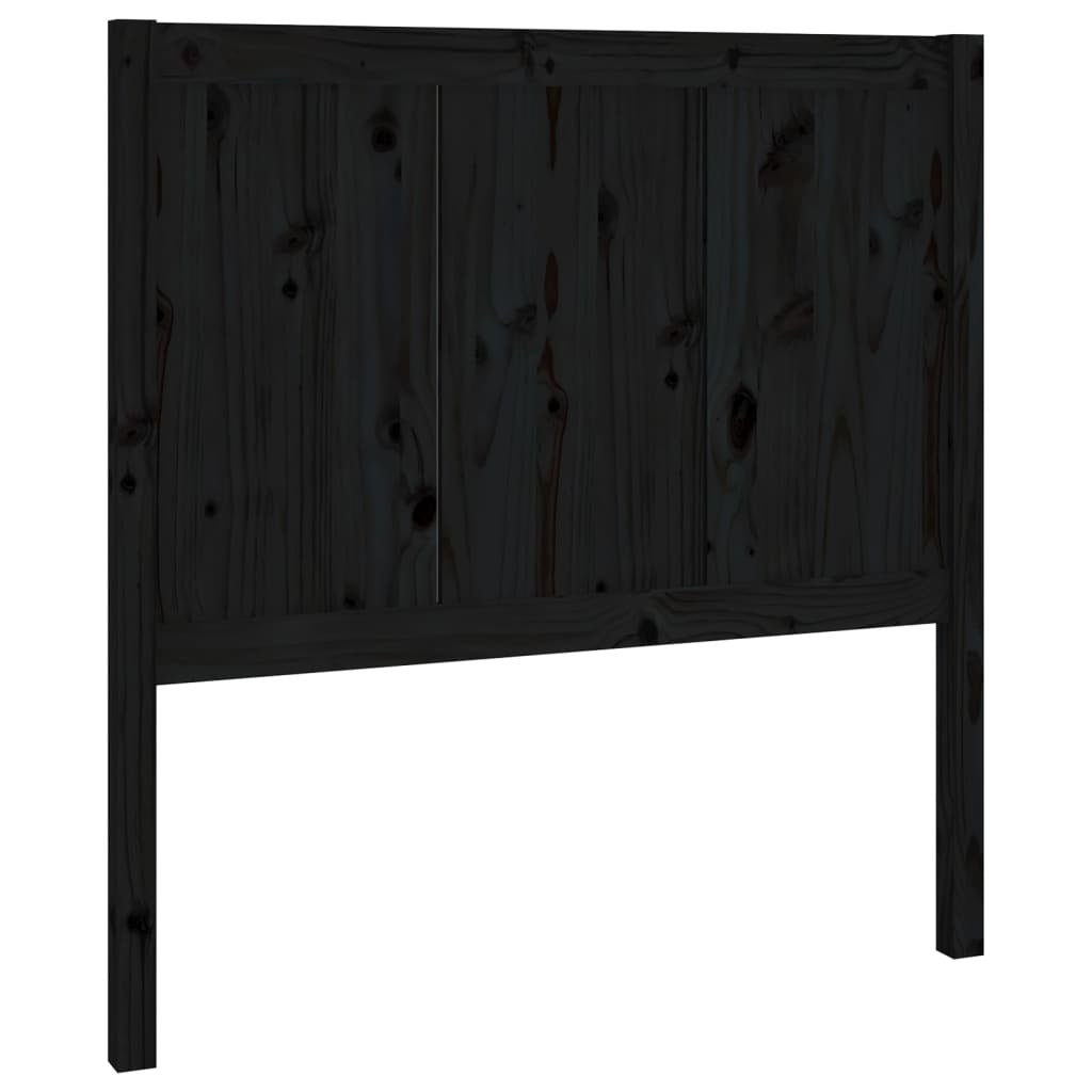 Bed Headboard Black 95.5x4x100 cm Solid Pine Wood
