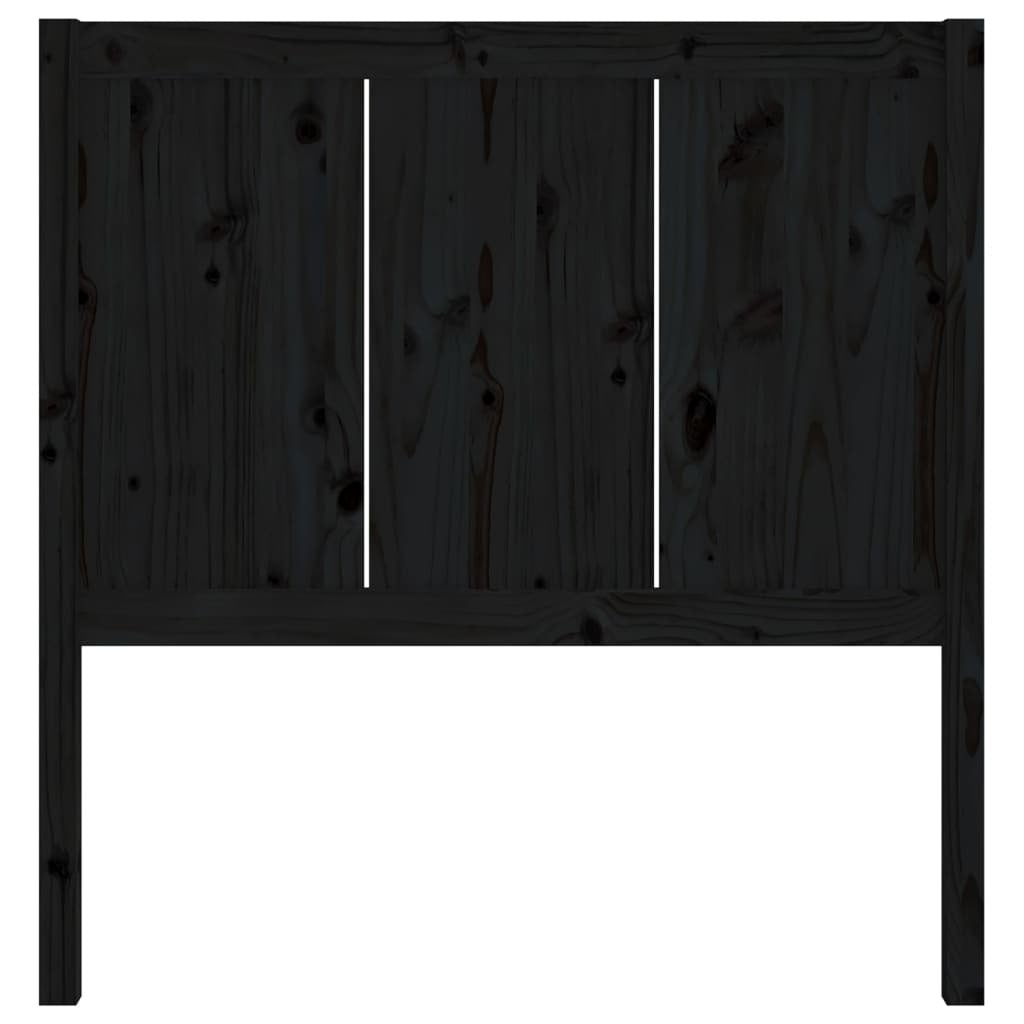 Bed Headboard Black 95.5x4x100 cm Solid Pine Wood