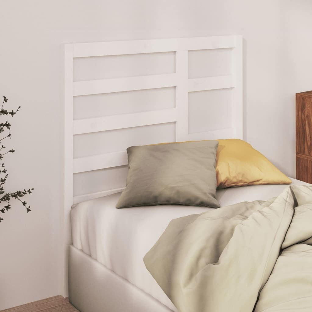 Bed Headboard White 81x4x104 cm Solid Wood Pine