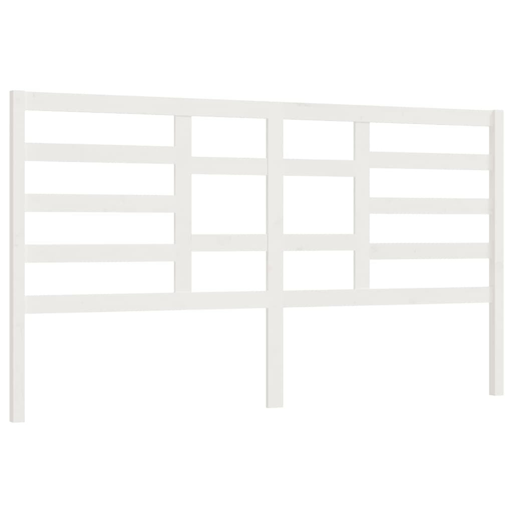 Bed Headboard White 206x4x104 cm Solid Wood Pine