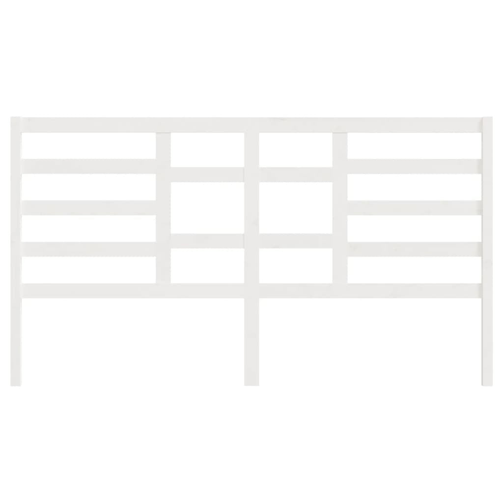 Bed Headboard White 206x4x104 cm Solid Wood Pine