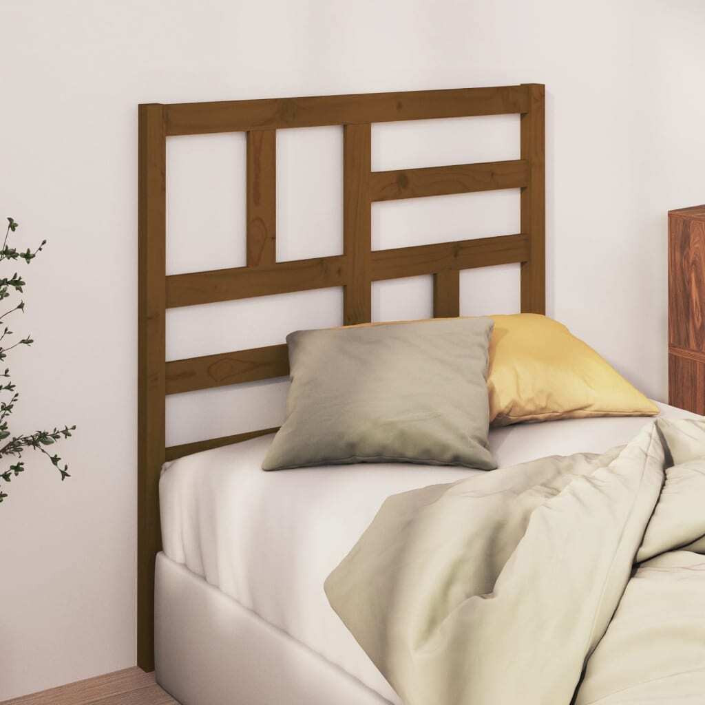 Bed Headboard Honey Brown 106x4x104 cm Solid Wood Pine