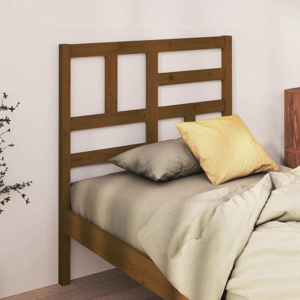Bed Headboard Honey Brown 106x4x104 cm Solid Wood Pine