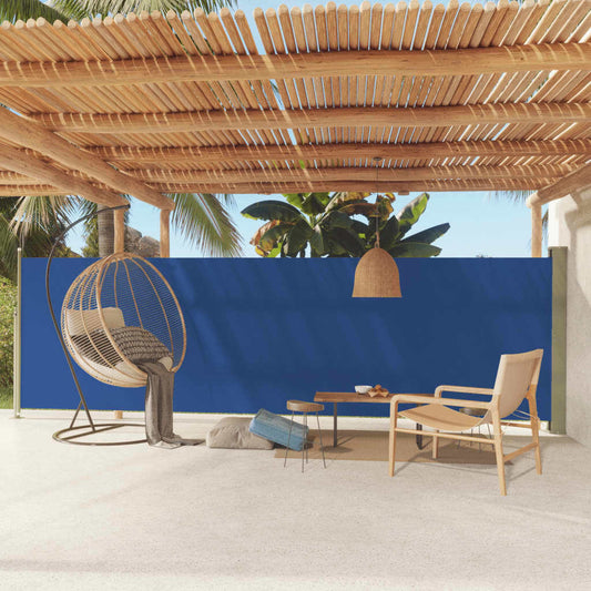 Patio Retractable Side Awning 160x600 cm Blue