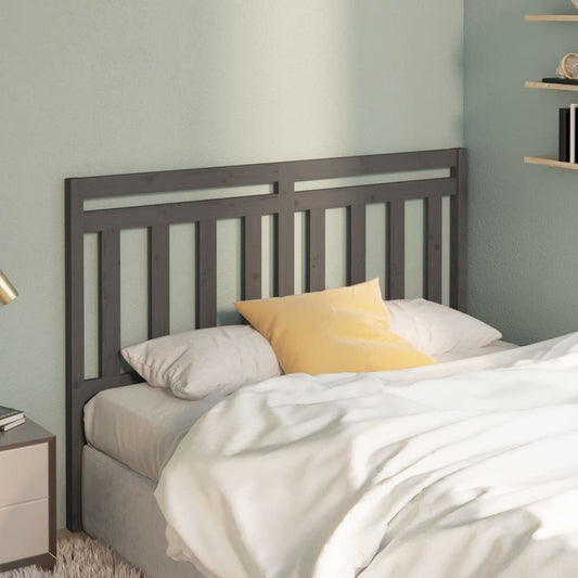 Bed Headboard Grey 156x4x100 cm Solid Wood Pine