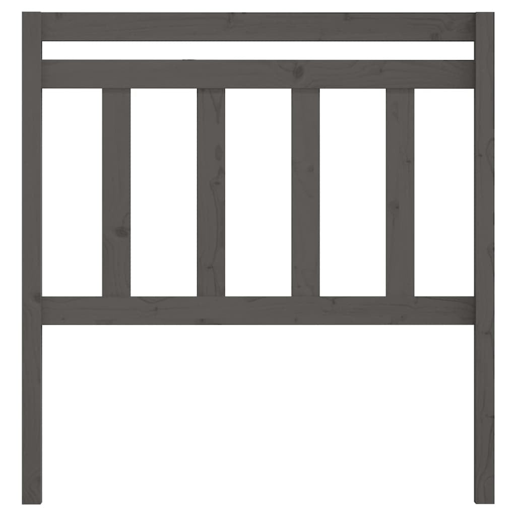 Bed Headboard Grey 106x4x100 cm Solid Wood Pine