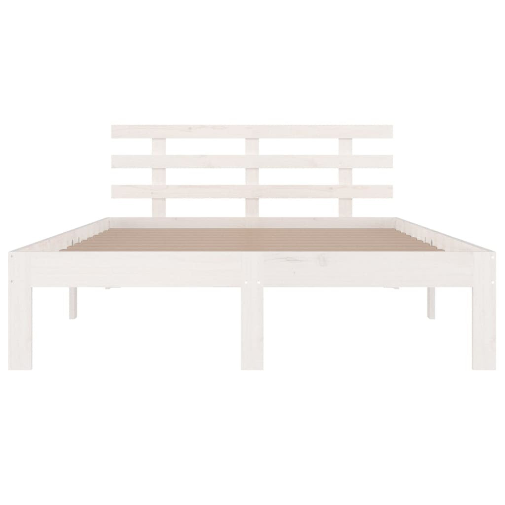 Bed Frame White Solid Wood 180x200 cm 6FT Super King
